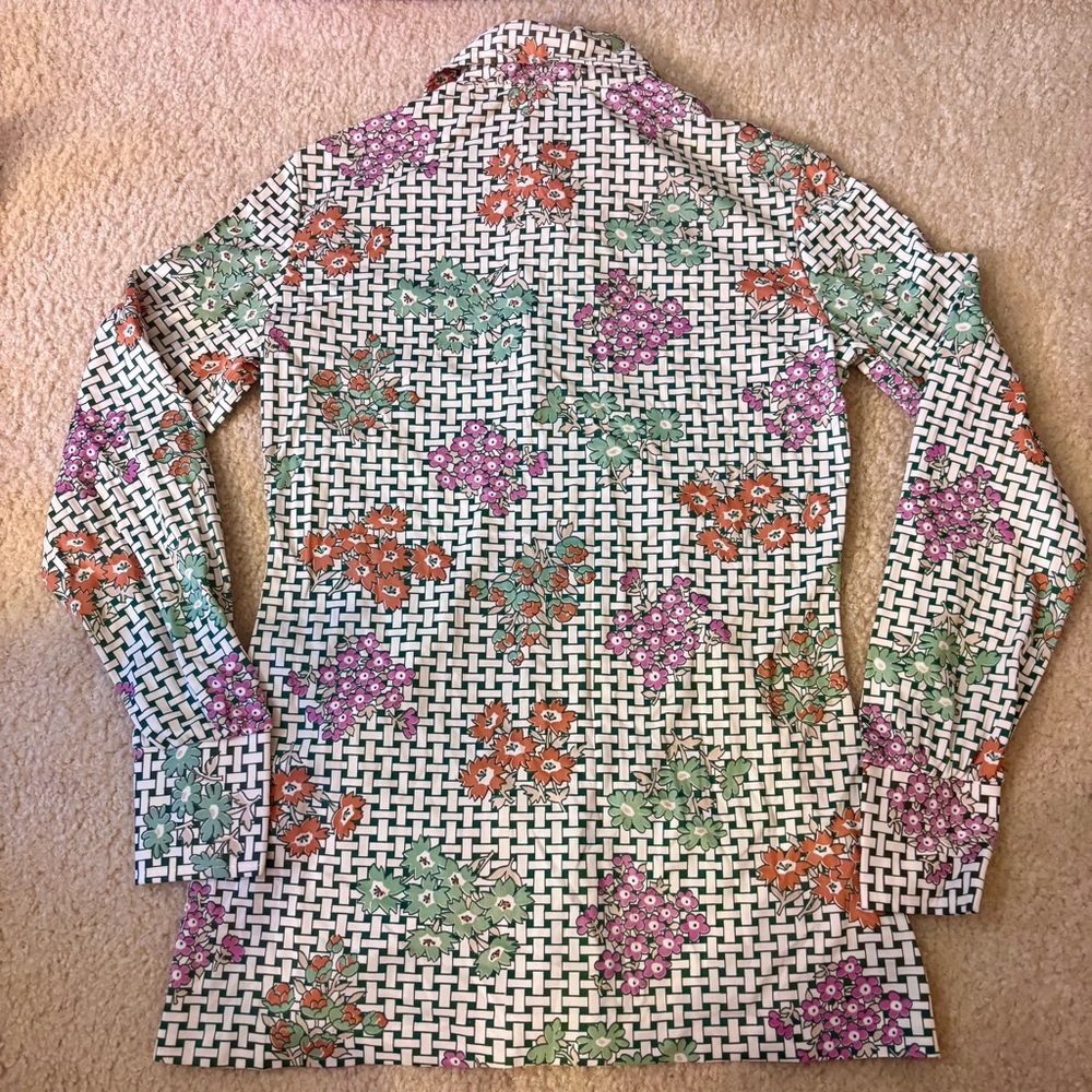 Floral 70s Dagger Collared Top - Picture 2 of 6